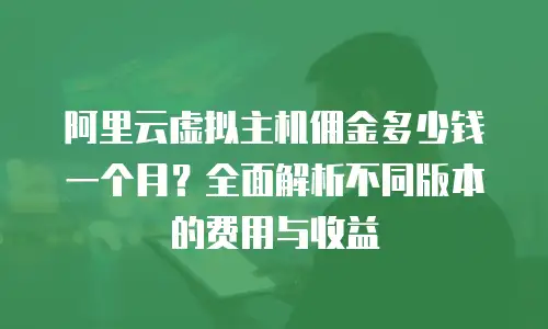 阿里云虚拟主机佣金多少钱一个月？全面解析不同版本的费用与收益