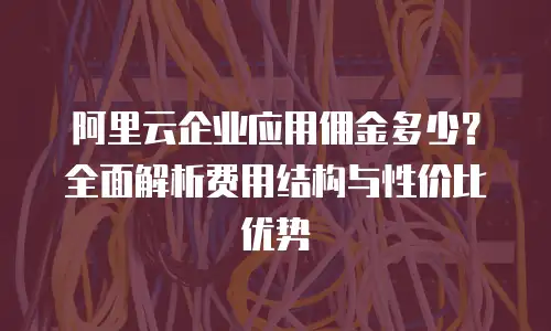 阿里云企业应用佣金多少？全面解析费用结构与性价比优势