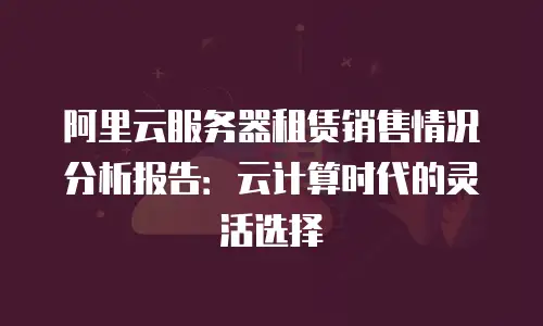 阿里云服务器租赁销售情况分析报告：云计算时代的灵活选择