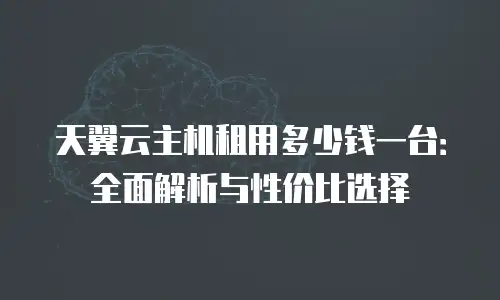 天翼云主机租用多少钱一台：全面解析与性价比选择