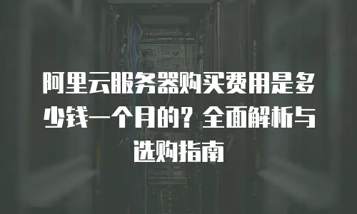 阿里云服务器购买费用是多少钱一个月的？全面解析与选购指南