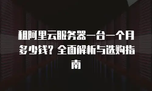 租阿里云服务器一台一个月多少钱？全面解析与选购指南
