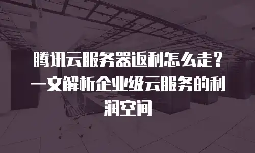 腾讯云服务器返利怎么走？一文解析企业级云服务的利润空间
