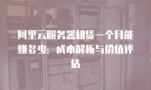阿里云服务器租赁一个月能赚多少：成本解析与价值评估