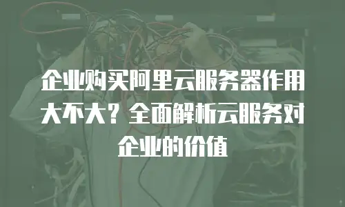 企业购买阿里云服务器作用大不大？全面解析云服务对企业的价值
