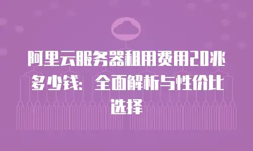 阿里云服务器租用费用20兆多少钱：全面解析与性价比选择