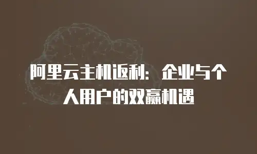 阿里云主机返利：企业与个人用户的双赢机遇