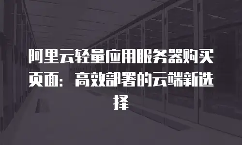 阿里云轻量应用服务器购买页面：高效部署的云端新选择