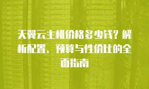 天翼云主机价格多少钱？解析配置、预算与性价比的全面指南