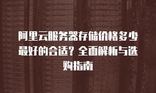 阿里云服务器存储价格多少最好的合适？全面解析与选购指南
