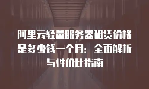 阿里云轻量服务器租赁价格是多少钱一个月：全面解析与性价比指南
