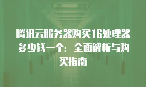 腾讯云服务器购买16处理器多少钱一个：全面解析与购买指南