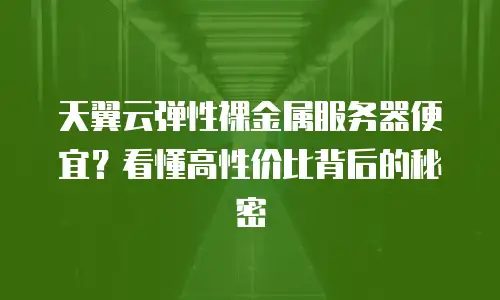天翼云弹性裸金属服务器便宜？看懂高性价比背后的秘密