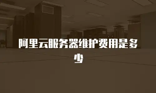 阿里云服务器维护费用是多少