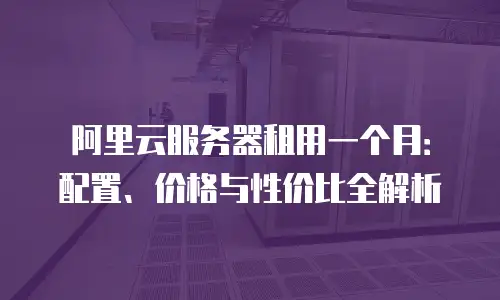 阿里云服务器租用一个月：配置、价格与性价比全解析