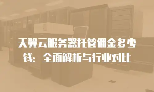 天翼云服务器托管佣金多少钱：全面解析与行业对比