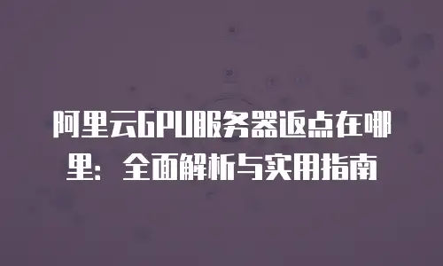 阿里云GPU服务器返点在哪里：全面解析与实用指南