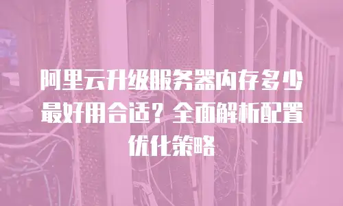 阿里云升级服务器内存多少最好用合适？全面解析配置优化策略