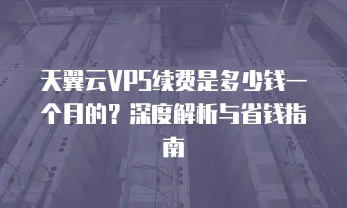 天翼云VPS续费是多少钱一个月的？深度解析与省钱指南