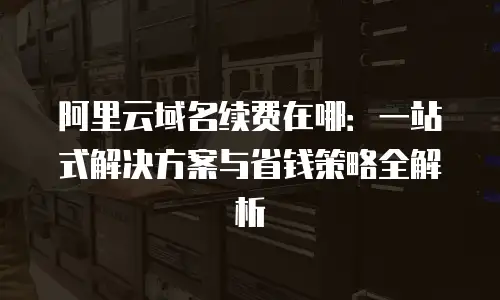 阿里云域名续费在哪：一站式解决方案与省钱策略全解析