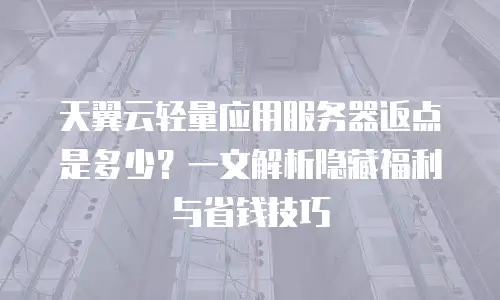 天翼云轻量应用服务器返点是多少？一文解析隐藏福利与省钱技巧