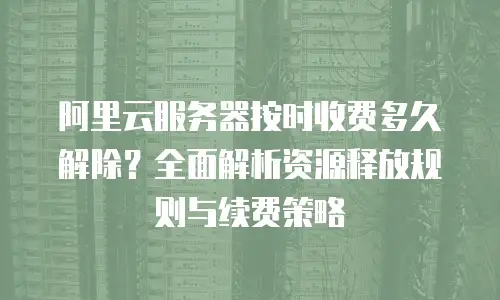 阿里云服务器按时收费多久解除？全面解析资源释放规则与续费策略