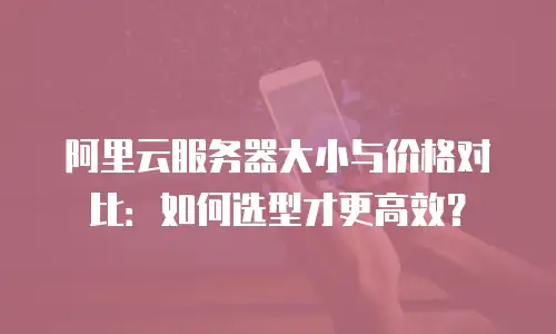 阿里云服务器大小与价格对比：如何选型才更高效？