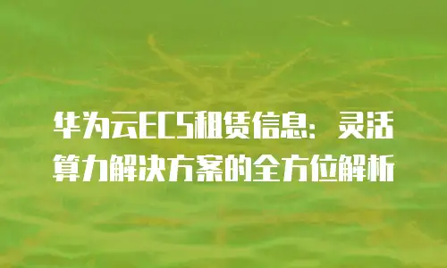 华为云ECS租赁信息：灵活算力解决方案的全方位解析