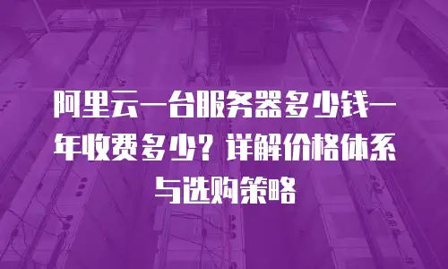 阿里云一台服务器多少钱一年收费多少？详解价格体系与选购策略