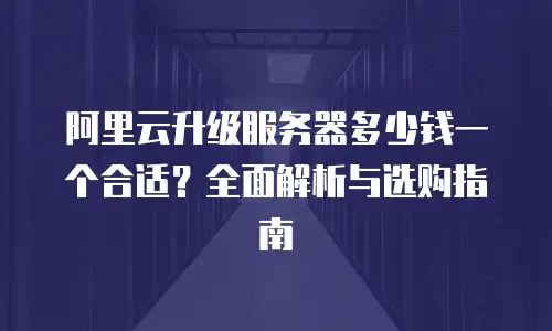 阿里云升级服务器多少钱一个合适？全面解析与选购指南