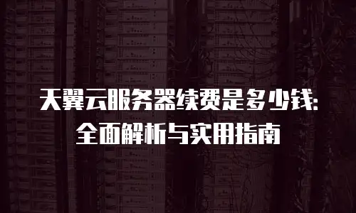 天翼云服务器续费是多少钱：全面解析与实用指南