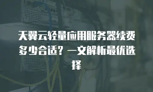 天翼云轻量应用服务器续费多少合适？一文解析最优选择