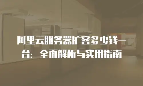 阿里云服务器扩容多少钱一台：全面解析与实用指南