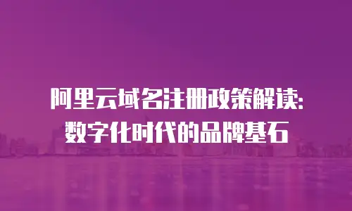 阿里云域名注册政策解读：数字化时代的品牌基石
