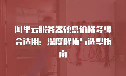 阿里云服务器硬盘价格多少合适用：深度解析与选型指南