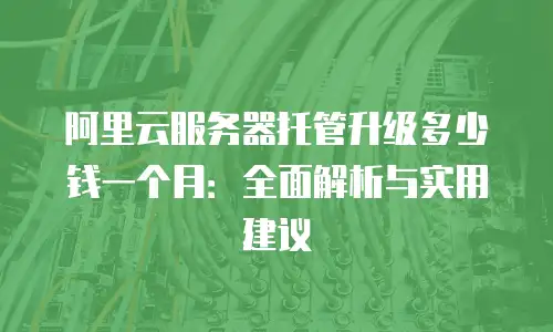 阿里云服务器托管升级多少钱一个月：全面解析与实用建议