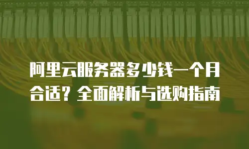 阿里云服务器多少钱一个月合适？全面解析与选购指南
