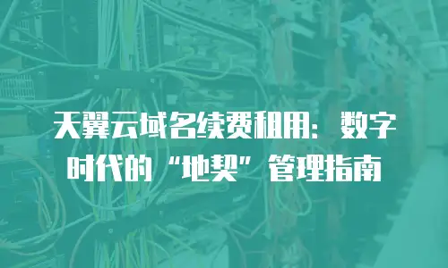 天翼云域名续费租用：数字时代的“地契”管理指南