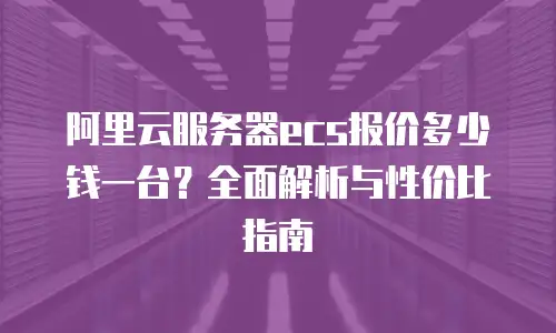 阿里云服务器ecs报价多少钱一台？全面解析与性价比指南