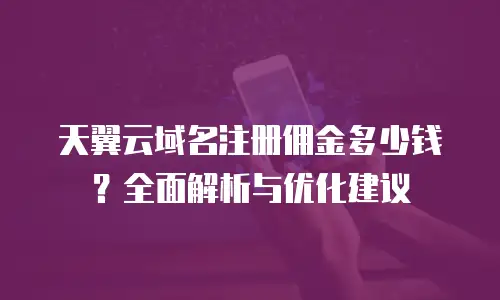 天翼云域名注册佣金多少钱？全面解析与优化建议
