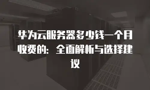 华为云服务器多少钱一个月收费的：全面解析与选择建议