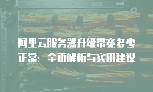 阿里云服务器升级带宽多少正常：全面解析与实用建议