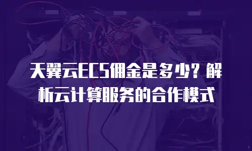 天翼云ECS佣金是多少？解析云计算服务的合作模式