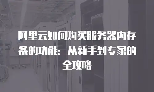 阿里云如何购买服务器内存条的功能：从新手到专家的全攻略