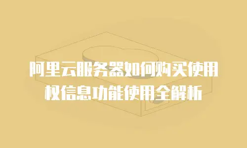 阿里云服务器如何购买使用权信息功能使用全解析