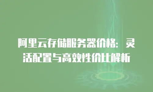 阿里云存储服务器价格：灵活配置与高效性价比解析