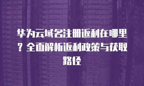华为云域名注册返利在哪里？全面解析返利政策与获取路径