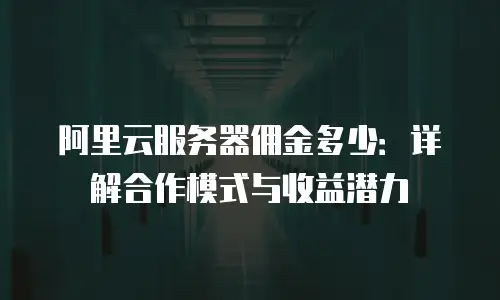 阿里云服务器佣金多少：详解合作模式与收益潜力