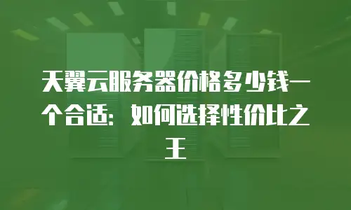 天翼云服务器价格多少钱一个合适：如何选择性价比之王