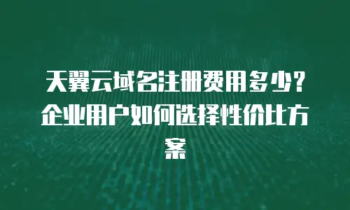 天翼云域名注册费用多少？企业用户如何选择性价比方案